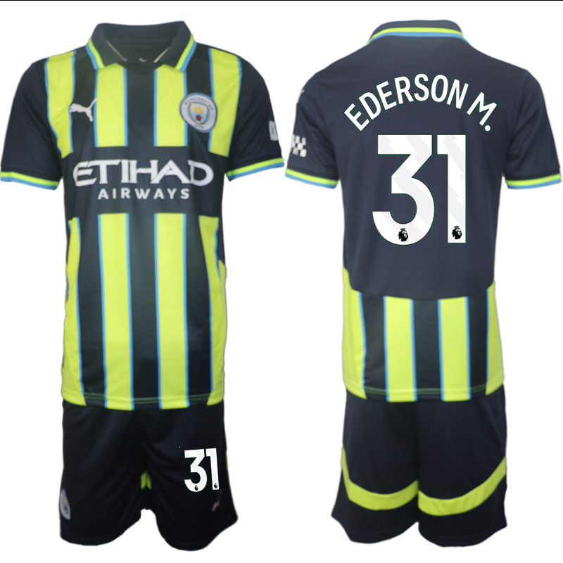 Men 2024-2025 Club Manchester City away black green 31 Soccer Jersey